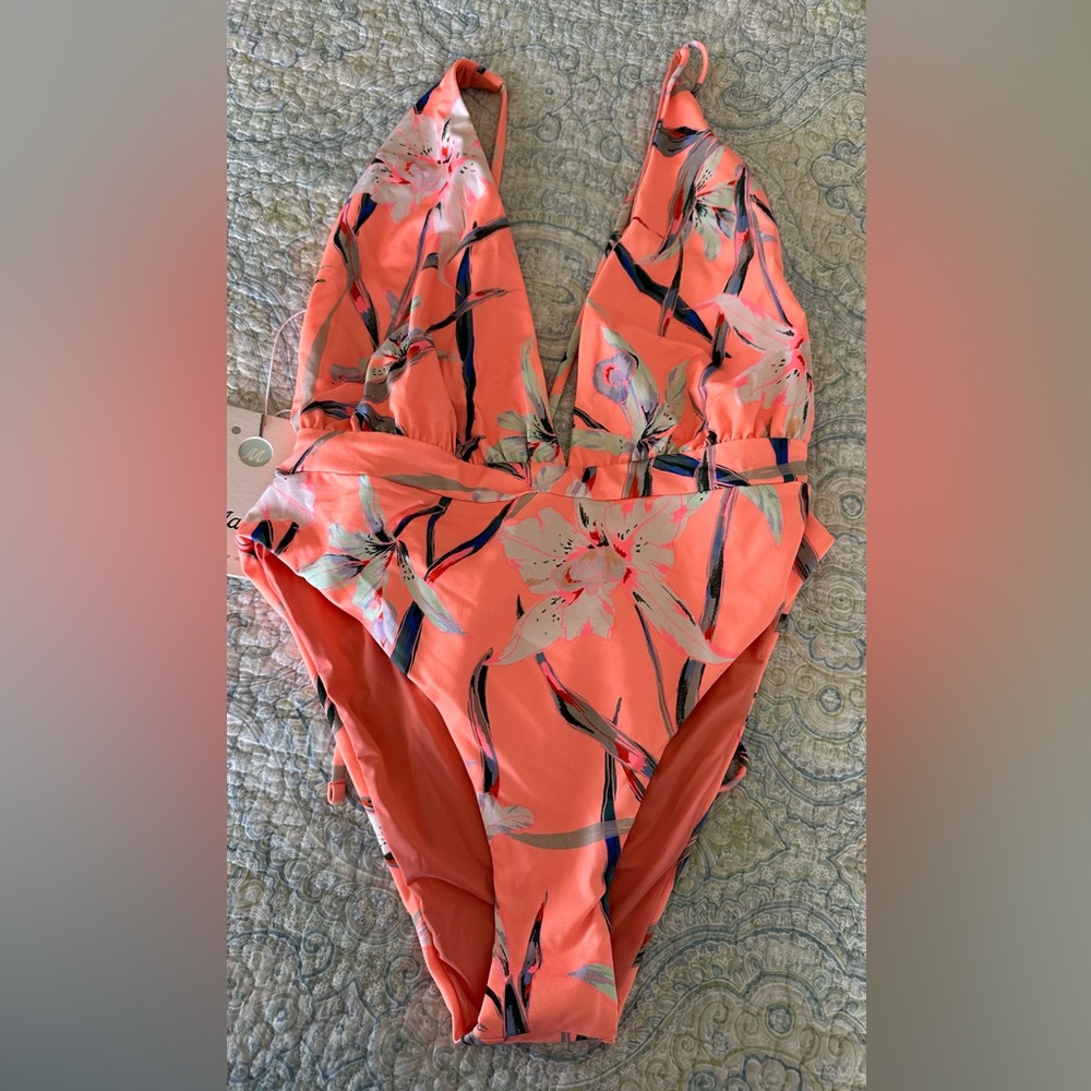 Maaji Floral Reversible Plunge Swimsuit